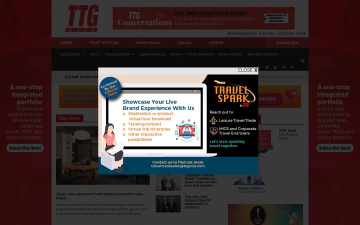 Screenshot of ttgasia.com