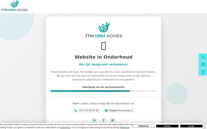 Screenshot of ttmhrmadvies.nl