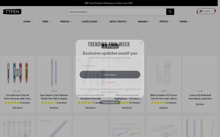 Screenshot of ttpen.com
