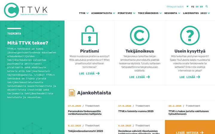 Screenshot of ttvk.fi