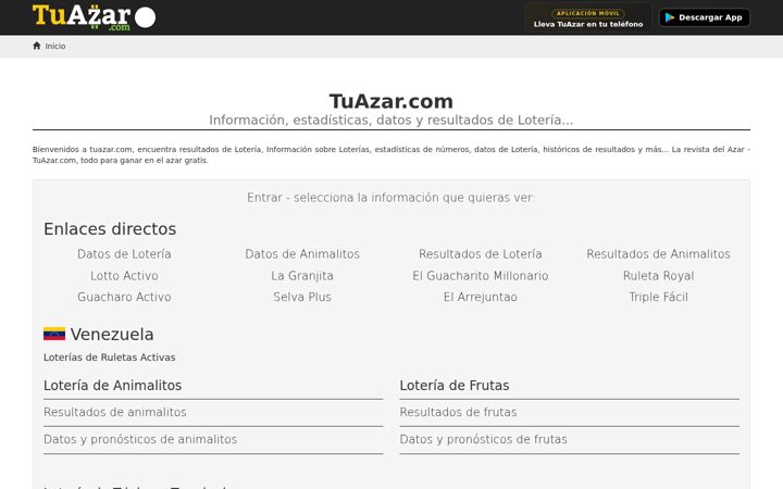 Screenshot di tuazar.com
