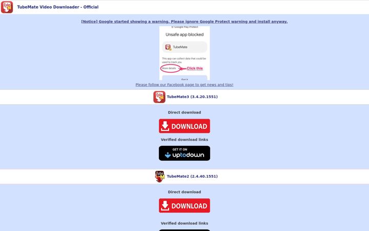 Screenshot ta' tubemate.net