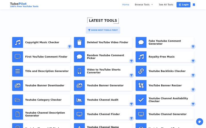 Screenshot of tubepilot.ai