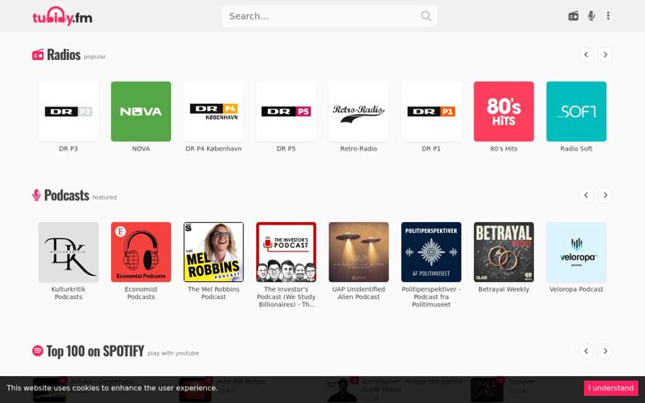 Screenshot of tubidy-radio.com