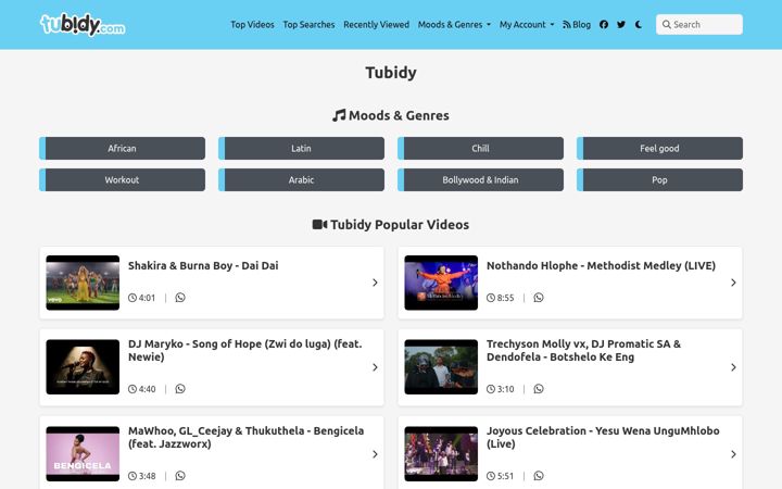 Screenshot of tubidy.land