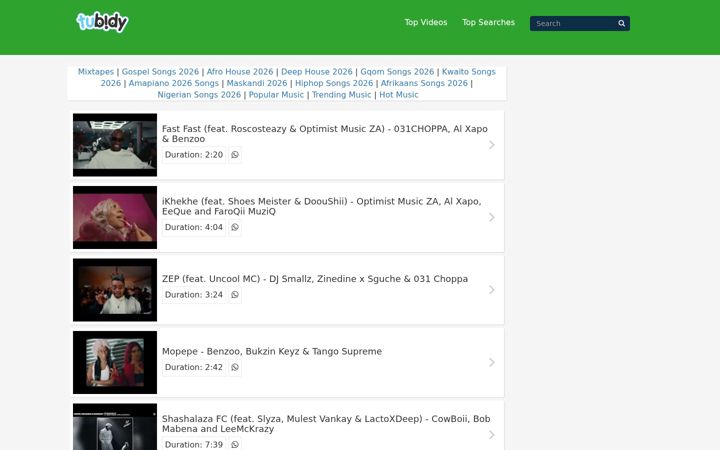 Screenshot of tubidy.org