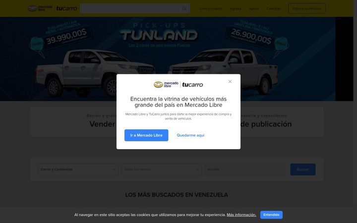 Screenshot of tucarro.com.ve