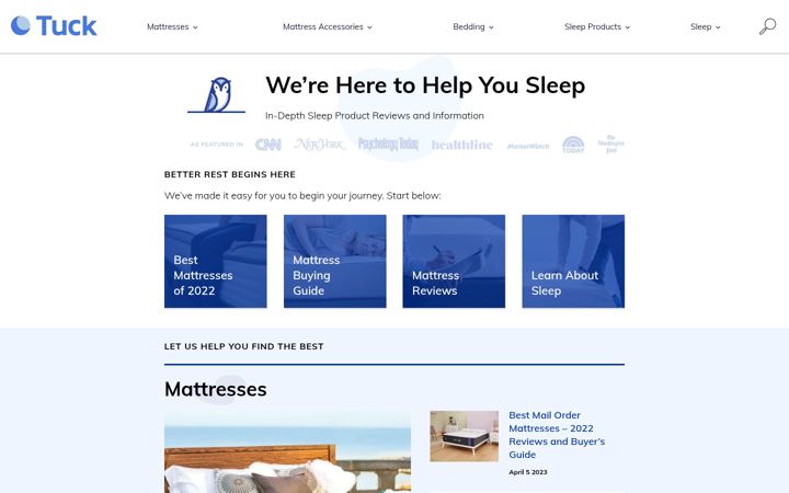 Screenshot of tuck.com