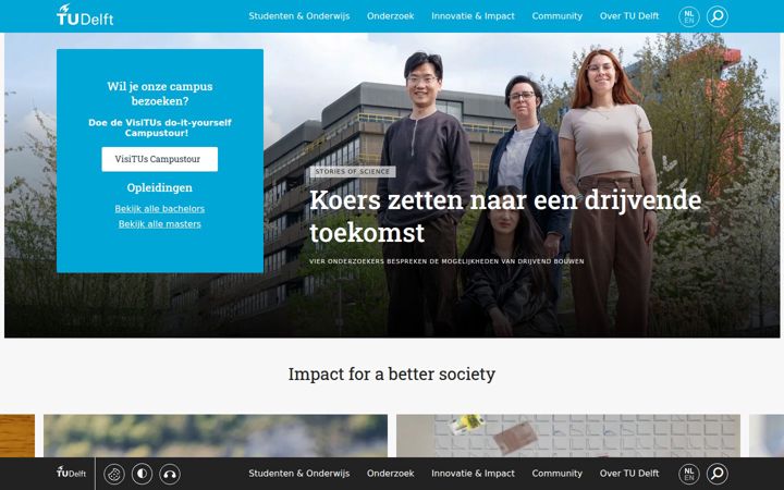 Screenshot stránky tudelft.nl