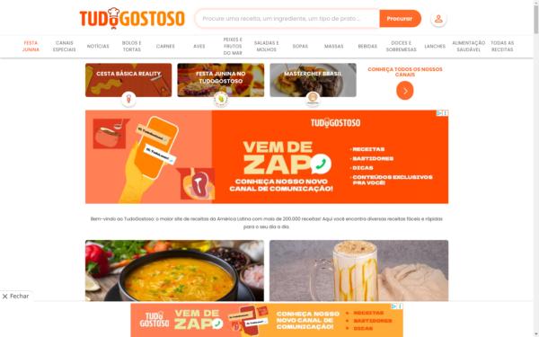 Screenshot of tudogostoso.com.br