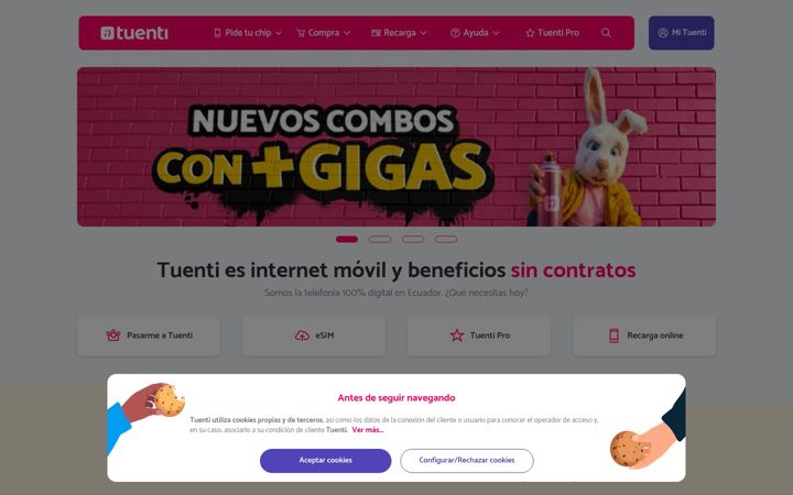 Screenshot of tuenti.ec