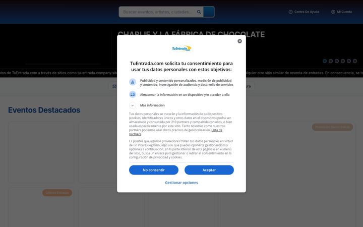 Ekrano kopija tuentrada.com