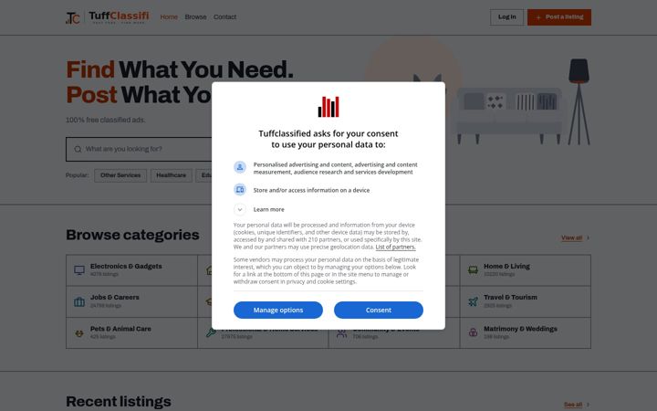 Screenshot of tuffclassified.com