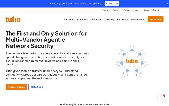 Skjermbilde av tufin.com