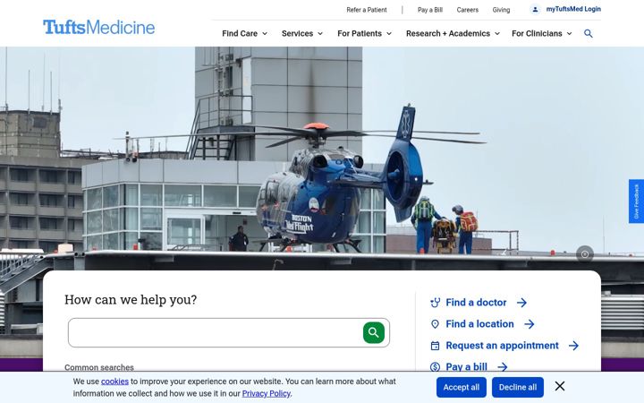 Screenshot of tuftsmedicine.org
