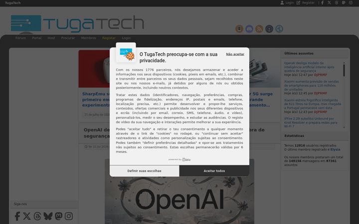 Screenshot of tugatech.com.pt