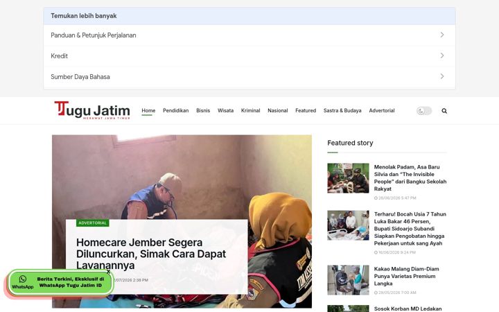 Screenshot of tugujatim.id