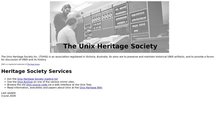Screenshot of tuhs.org