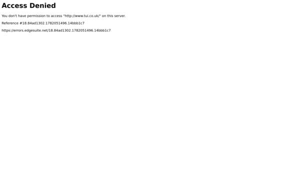 Screenshot of tui.co.uk