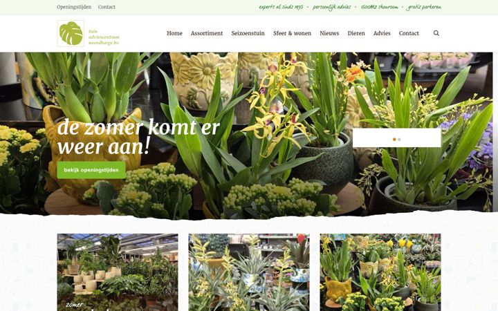Snímek obrazovky tuincentrum-noordbarge.nl