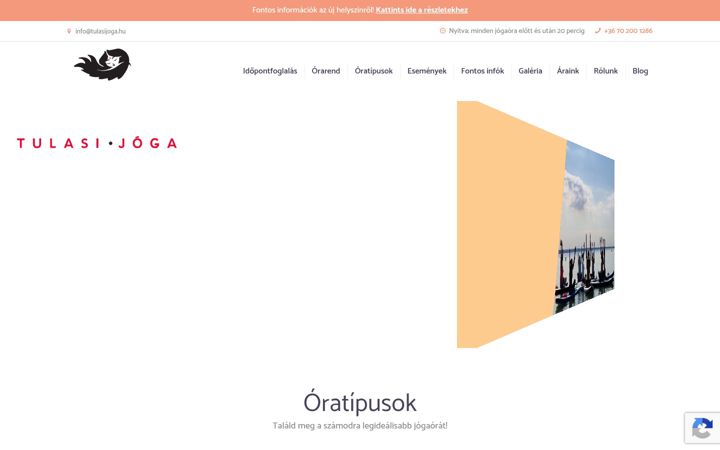 Screenshot ta' tulasijoga.hu