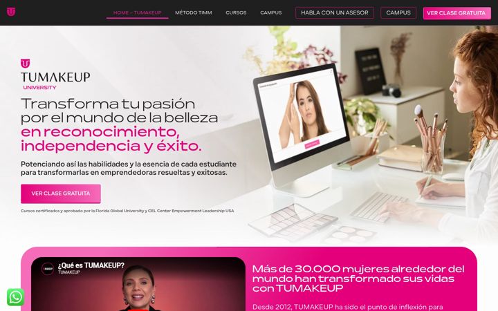 Captura de pantalla de tumakeup.tv