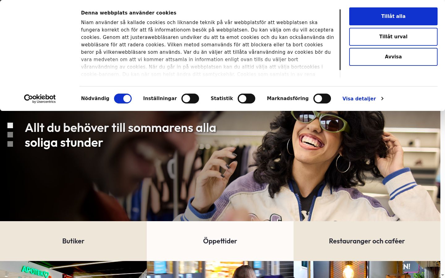 Skærmbillede af samtykkebanneret, som det blev vist før nogen interaktion