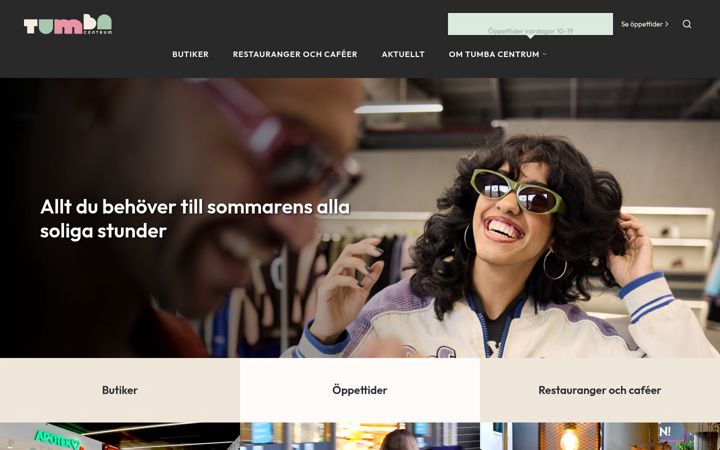 Screenshot of tumbacentrum.se