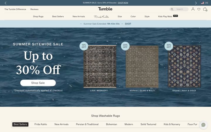 Screenshot of tumbleliving.com