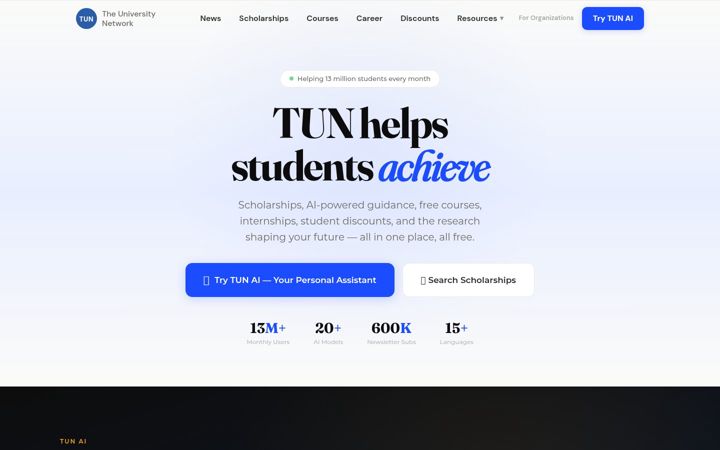 Screenshot of tun.com