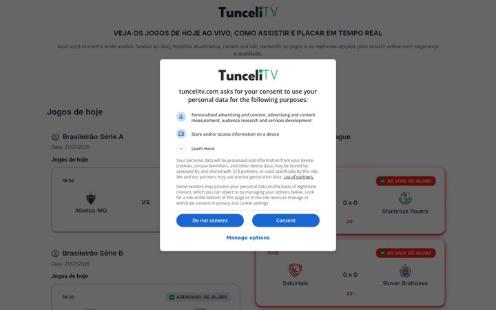 Screenshot ta' tuncelitv.com