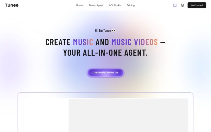 Screenshot of tunee.ai