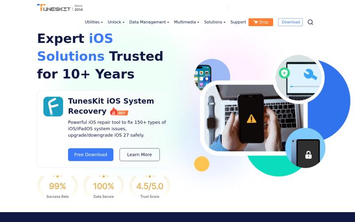 Screenshot of tuneskit.com