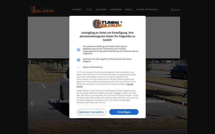Kuvakaappaus sivustosta tuningblog.eu