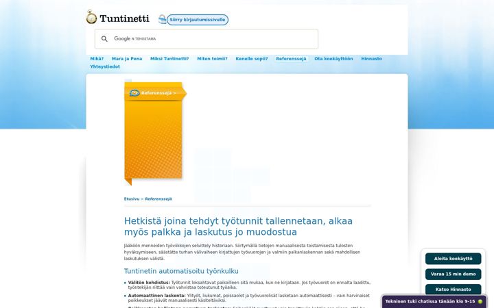 Screenshot of tuntinetti.fi