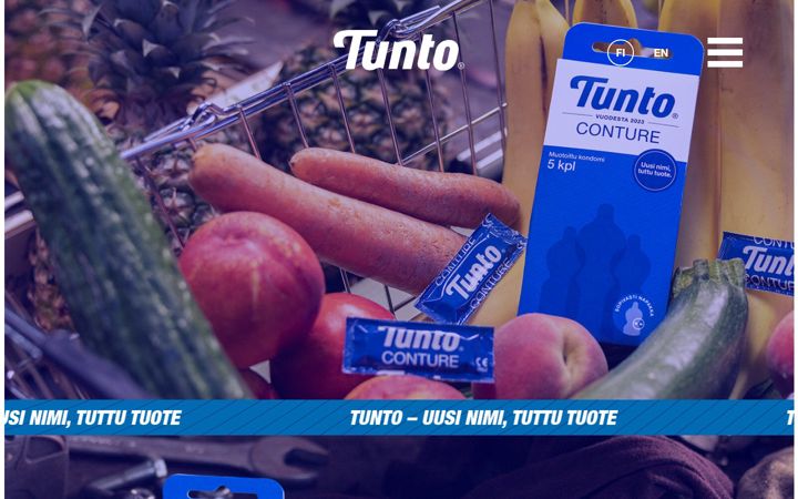 Screenshot of tuntokondomit.fi