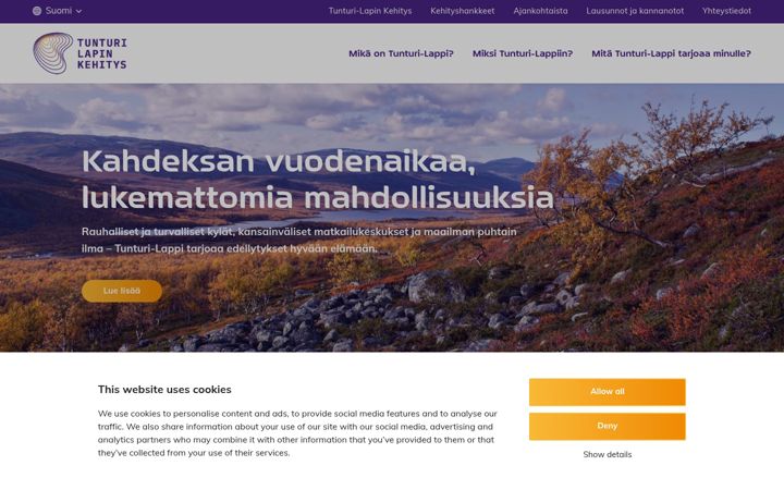 Screenshot ta' tunturilapinkehitys.fi