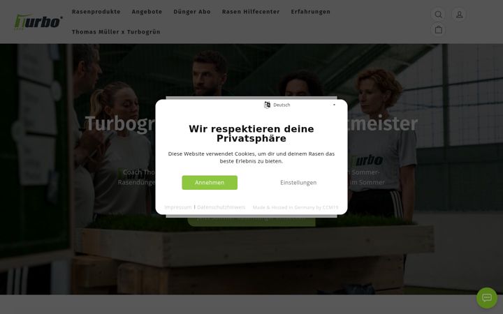 Kuvakaappaus sivustosta turbogruen.de