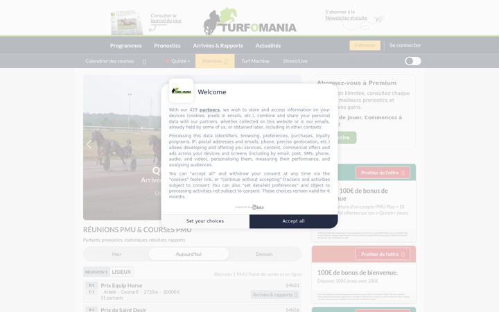 Screenshot ta' turfomania.fr