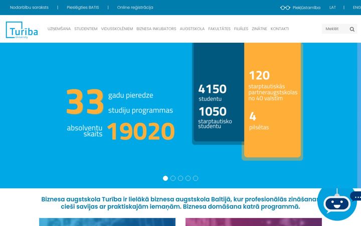 Screenshot of turiba.lv