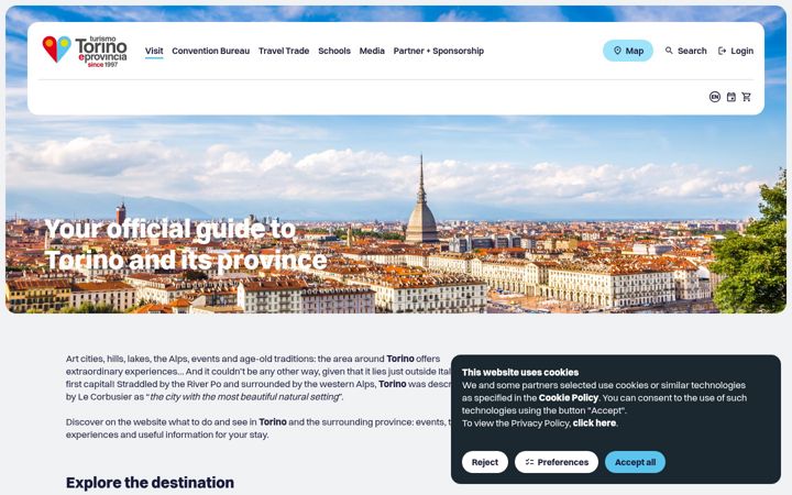 Screenshot of turismotorino.org