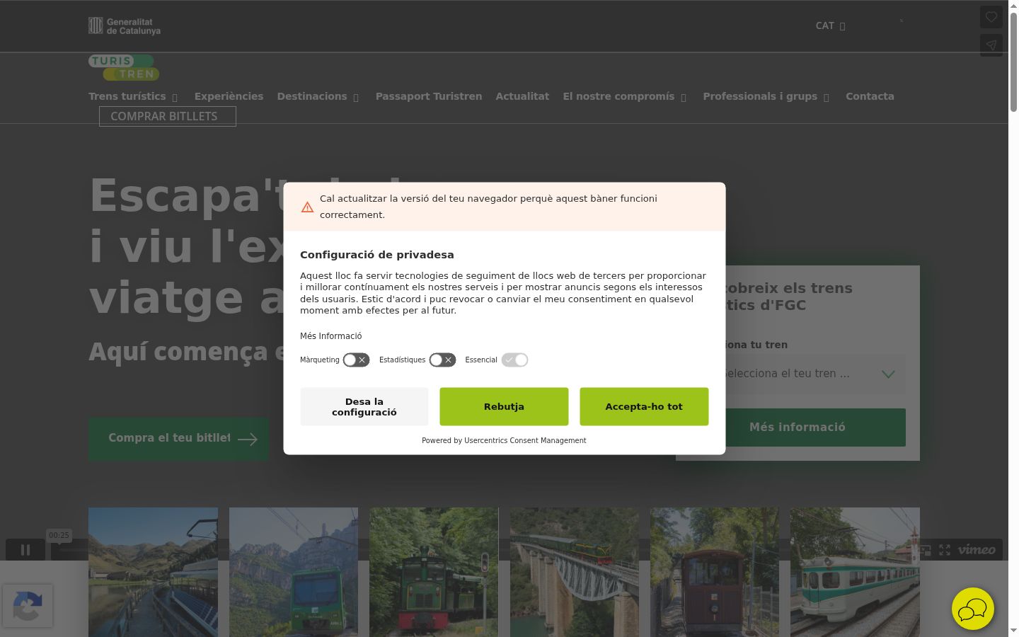 Screenshot of the consent banner shown before any interaction