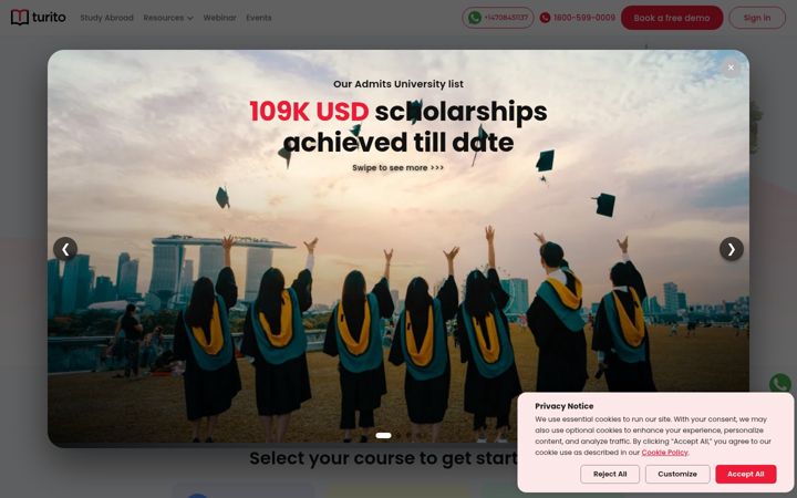 Screenshot of turito.com