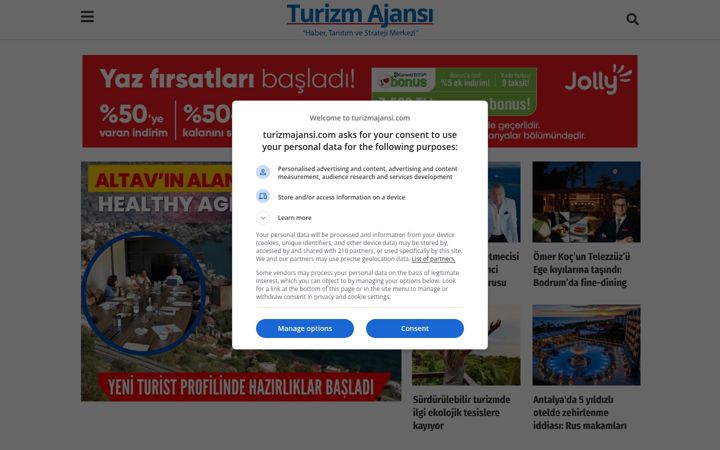 Screenshot of turizmajansi.com