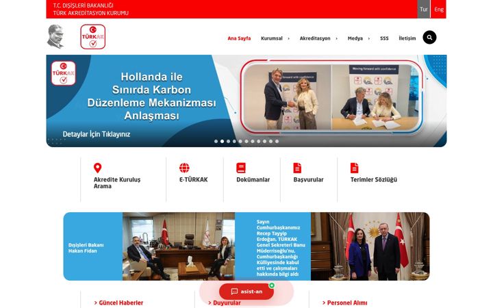 Ekraanipilt saidist turkak.org.tr