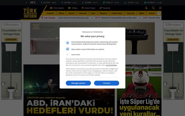 Ekraanipilt saidist turkinform.com.tr