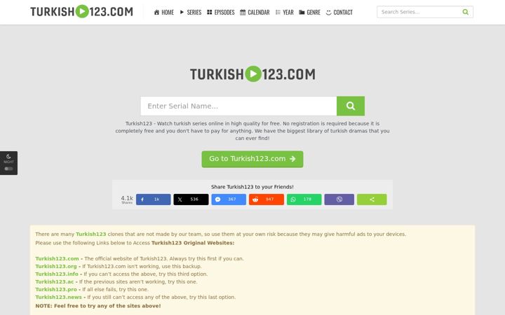 Screenshot of turkish123.website