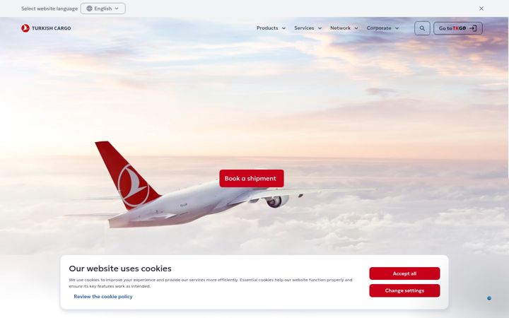 Screenshot of turkishcargo.com
