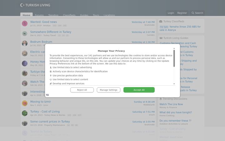 Screenshot of turkishliving.com