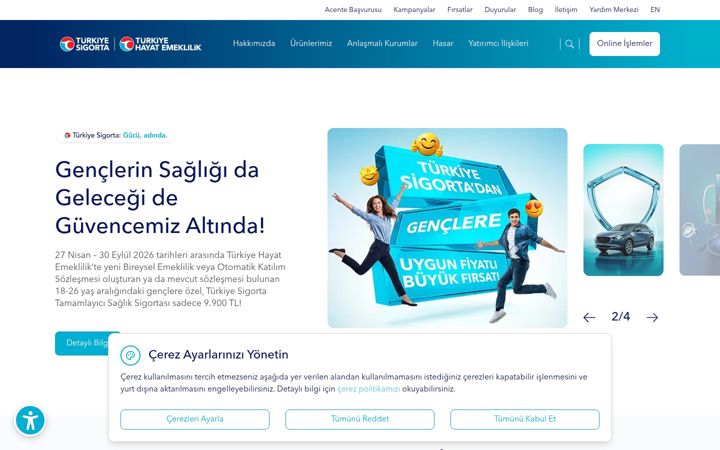 Screenshot of turkiyesigorta.com.tr